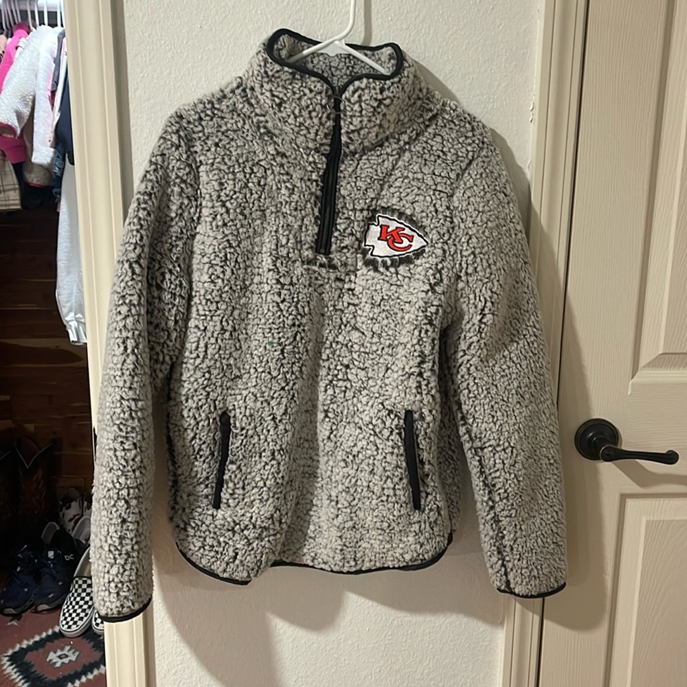 Women’s KC Chiefs Sherpa Quarter Zip Jacket